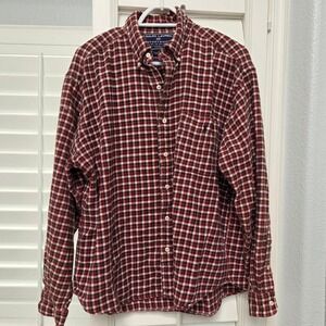 Ralph‎ Lauren Sportsman Men's Plaid Shirt in Black, Red, and White L